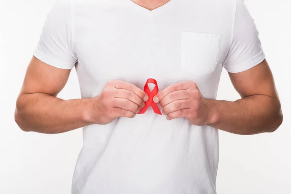 Nastro rosso AIDS — Foto stock