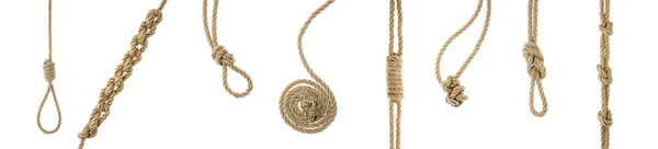 Мотузки з вузлами і петлями — стокове фото