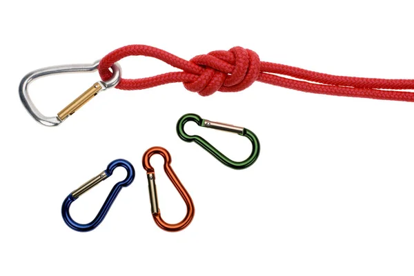 Rope with carabiners — Stock Photo