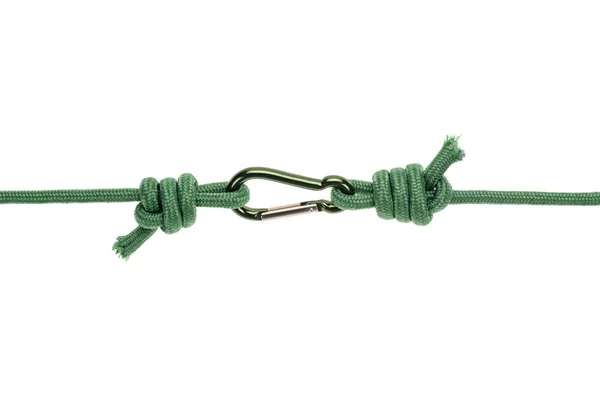Ropes with carabiner — Stock Photo