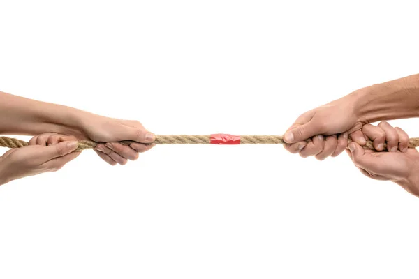 Hands holding rope — Stock Photo