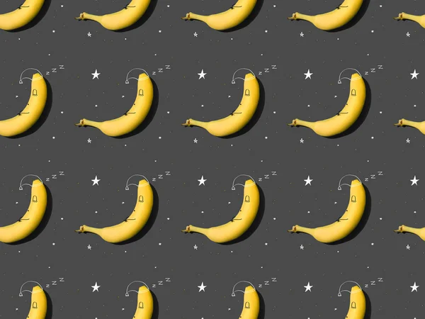 Patrón de plátanos somnolientos - foto de stock