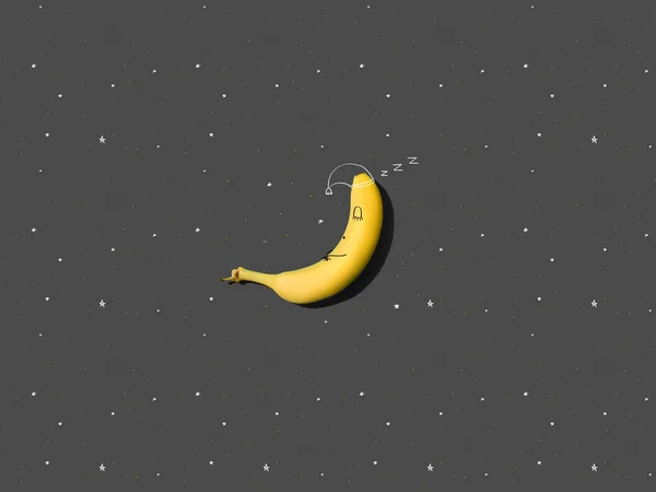 Banana assonnata — Foto stock