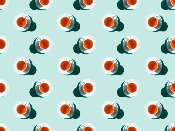 Tea cups pattern — Stock Photo