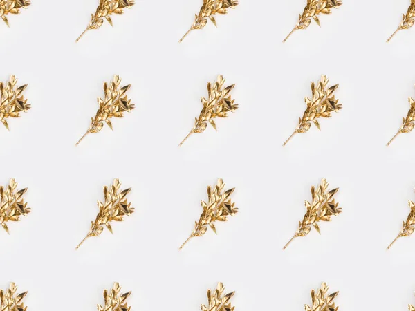 Full frame of shine colored in golden plants isolated on grey — Stock Photo