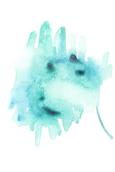 Абстрактний живопис з синіми мазками фарби на білому — стокове фото