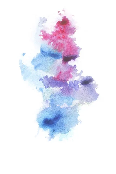Abstract painting with bright colorful watercolour paint blots and spots on white — Stock Photo