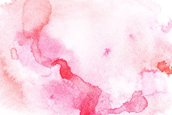 Pintura abstracta con manchas de pintura de acuarela roja sobre blanco - foto de stock