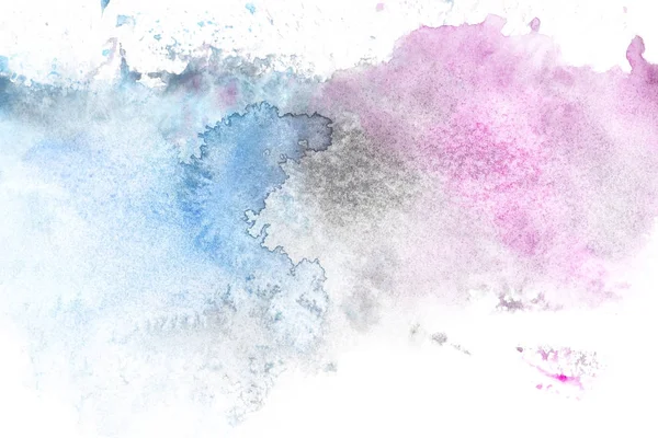 Abstract painting with light blue and purple paint blots on white — Stock Photo