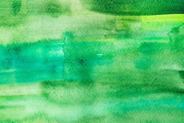 Pintura abstracta con trazos de pintura verde brillante, marco completo - foto de stock