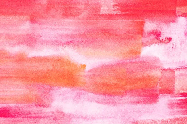Pintura abstracta con trazos de pintura de color rojo brillante y rosa sobre blanco - foto de stock