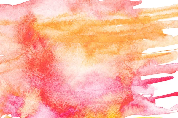 Abstract painting with bright red, pink and orange paint strokes on white — Stock Photo