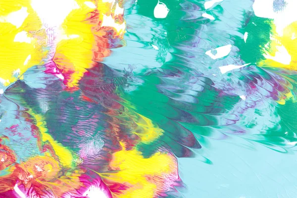 Pintura abstrata com manchas de tinta colorida brilhante em branco — Fotografia de Stock