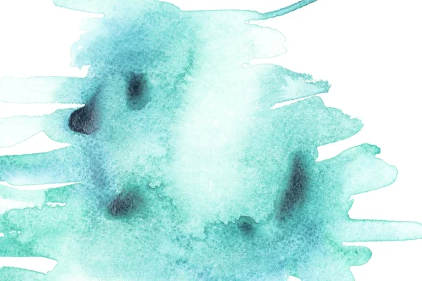 Abstrakte Malerei mit leuchtend blauen Farbklecksen auf Weiß — Stockfoto
