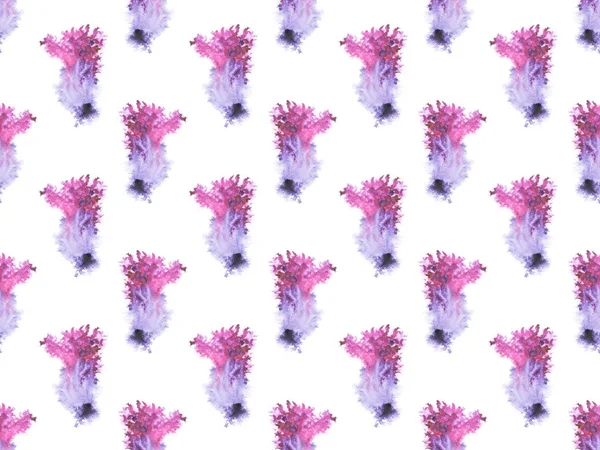 Seamless pattern with purple watercolor paint spots, isolated on white — Stock Photo