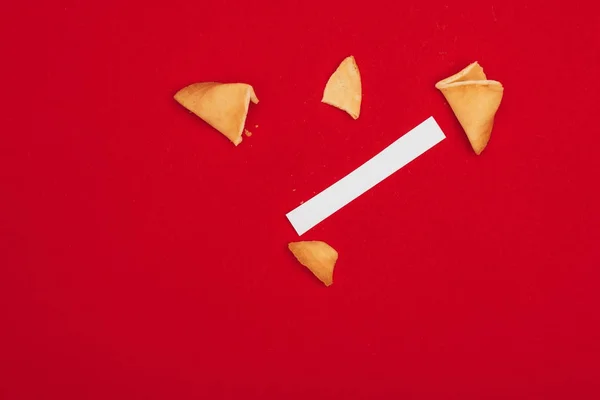 Top view of opened traditional chinese fortune cookie, Chinese New Year concept — Stock Photo