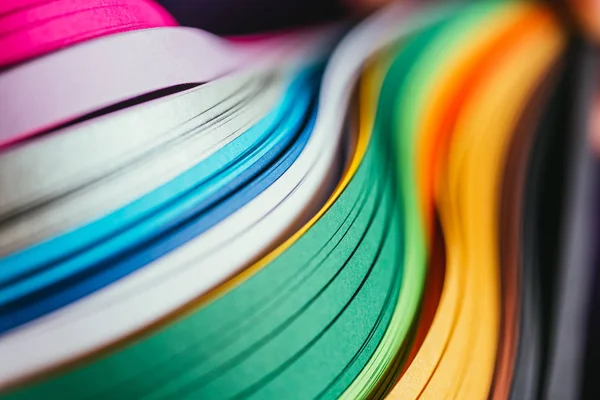 Close up of colored bright quilling paper — Stock Photo