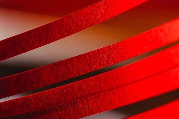 Close up view of red quilling striped paper — Stock Photo