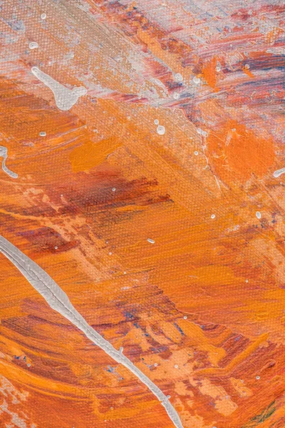 Textura laranja abstrata com respingos de tinta a óleo — Fotografia de Stock