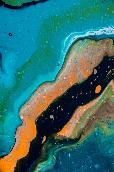 Fond abstrait avec peinture à l'huile bleue et orange — Photo de stock