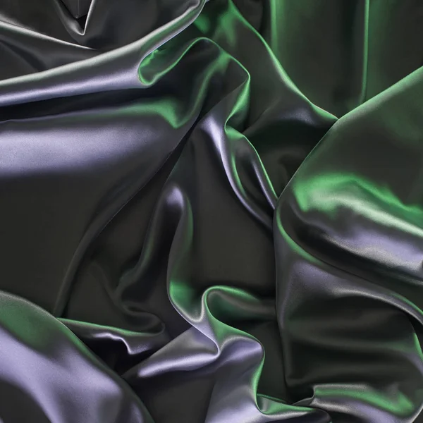 Fondo de tela de seda brillante verde y plata - foto de stock