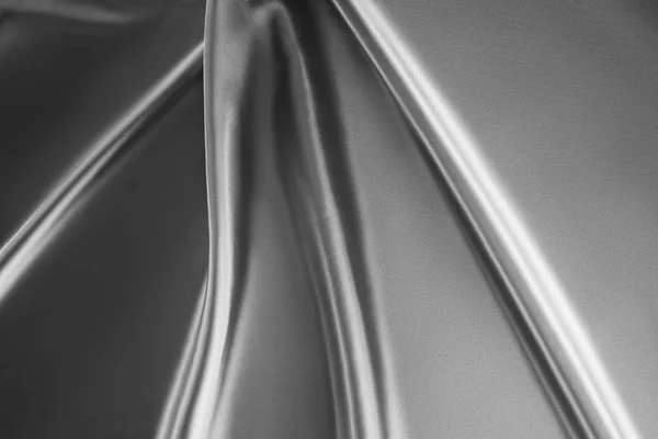 Silver soft silk fabric background — Stock Photo