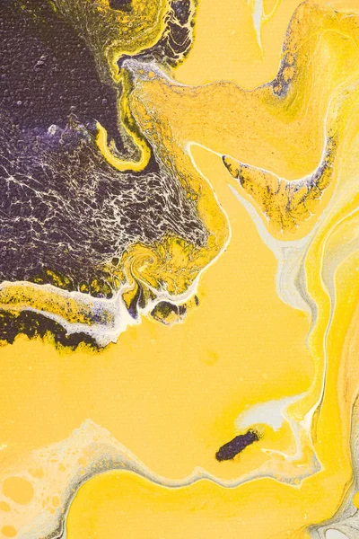 Texture abstraite avec peinture à l'huile jaune — Photo de stock