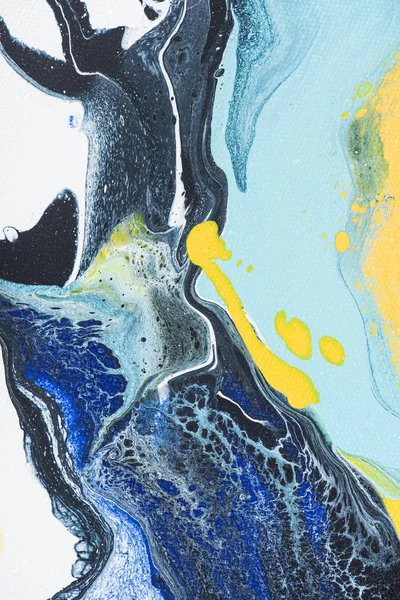 Pintura creativa amarilla y azul como fondo abstracto — Stock Photo