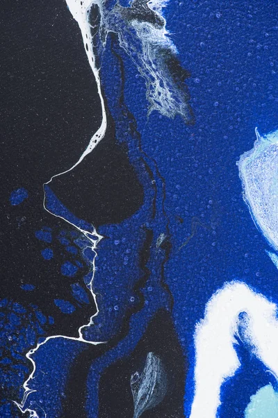 Primer plano de textura abstracta con pintura al óleo azul - foto de stock