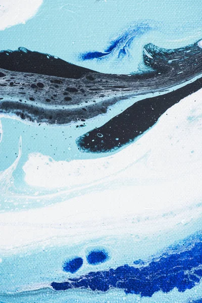 Close up of abstract white and blue oil painting — Stock Photo