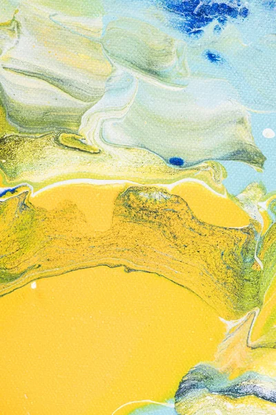 Texture abstraite avec peinture à l'huile jaune et bleue — Photo de stock