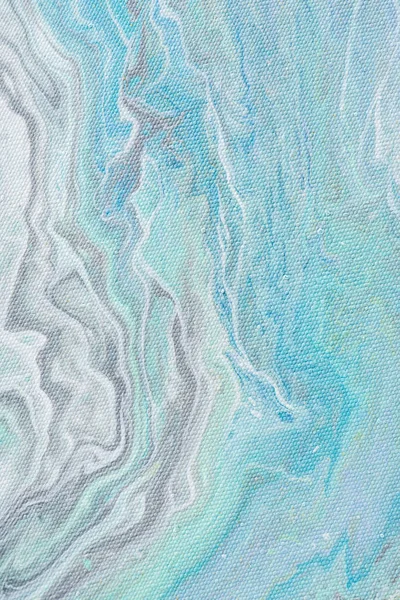 Close up of abstract design with light blue acrylic paint — Stock Photo