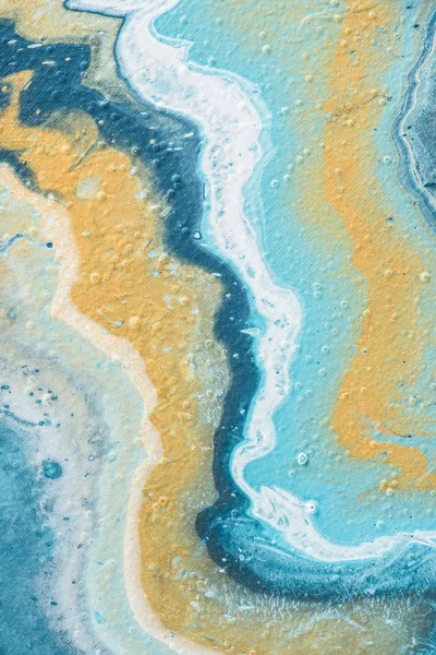 Abstrakte Textur aus blauer und gelber Ölmalerei — Stockfoto
