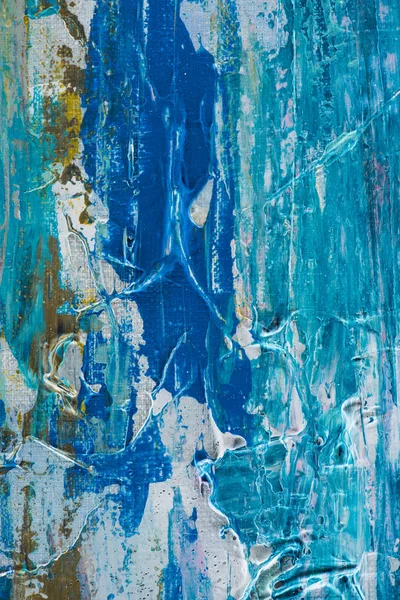 Creative design texture with blue brush strokes of oil paint — Stock Photo