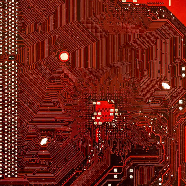 System board close-up view with electronic details and components — Stock Photo