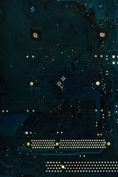 Digital circuit board with microchips and components — Stock Photo