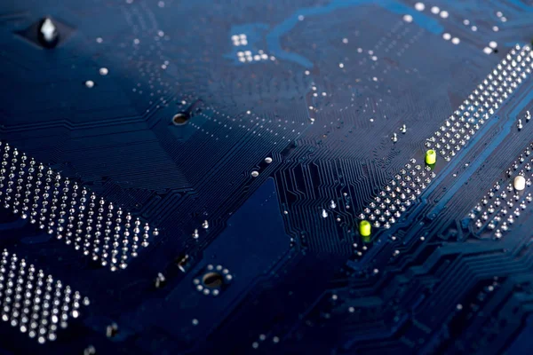 Typical desktop computer mainboard close-up view — Stock Photo