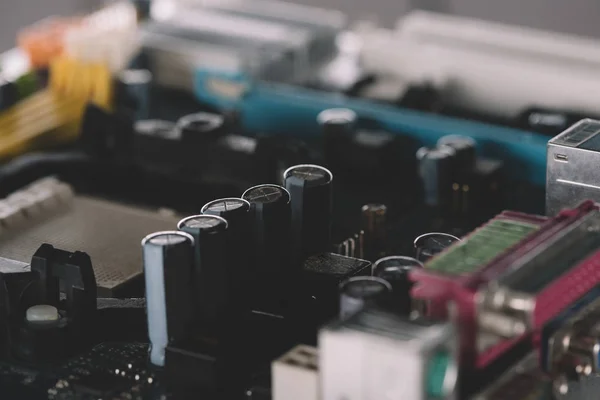 Closeup view of electronic circuit logic board — Stock Photo