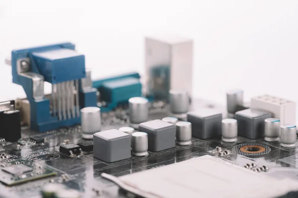 Digitale Leiterplatte mit Mikrochips und Komponenten — Stockfoto