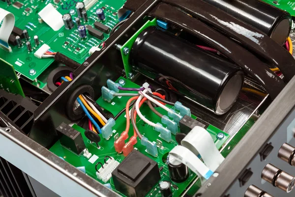 Closeup view of electronic circuit board — Stock Photo