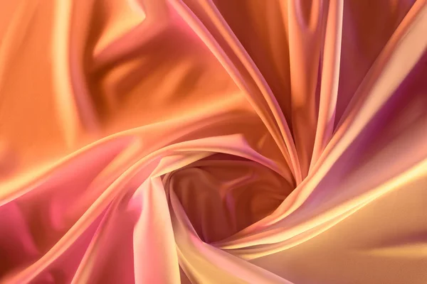 Крупный план элегантной розовой шелковистой ткани в качестве фона — стоковое фото