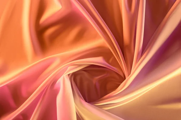 Close up view of elegant pink silky fabric as background — Stock Photo