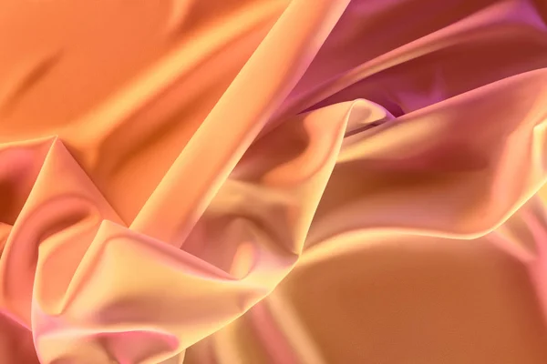 Close up view of elegant pink silky fabric as background — Stock Photo
