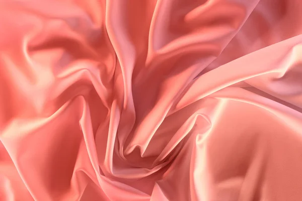 Close up view of elegant pink silky fabric as background — Stock Photo