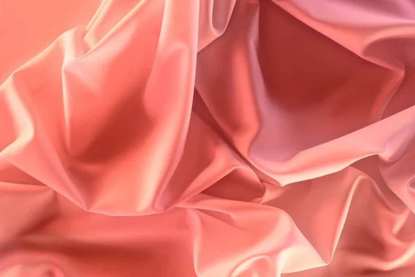 Close up view of elegant pink silky fabric as background — Stock Photo