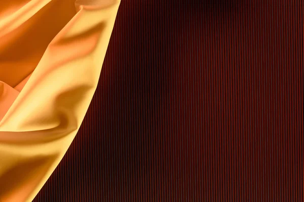 Close up view of orange elegant silk fabric as background — Stock Photo