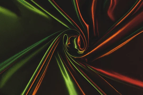 Close up view of dark green crumpled silk cloth as backdrop — Stock Photo