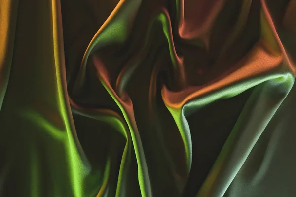 Imagem tonificada de fundo de tecido de seda verde dobrado elegante — Fotografia de Stock
