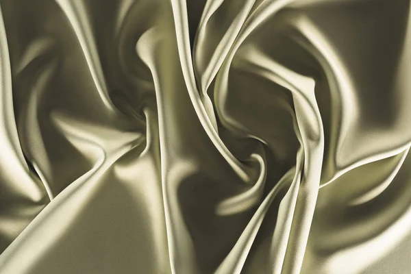 Close up view of elegant green silk cloth as backdrop — Stock Photo