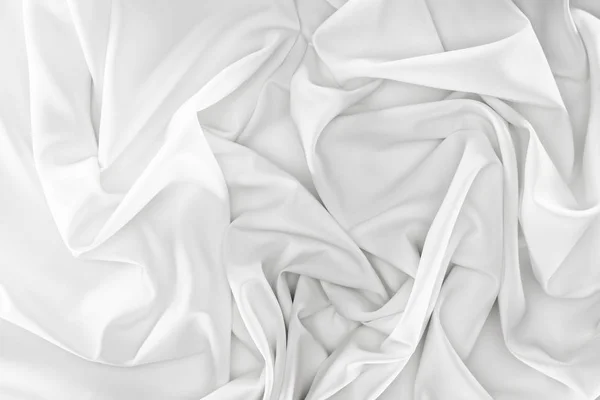 Close up view of white soft silk fabric as backdrop — Stock Photo